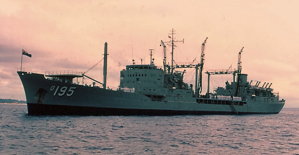 HMAS SUPPLY in Jervis Bay, March 1983