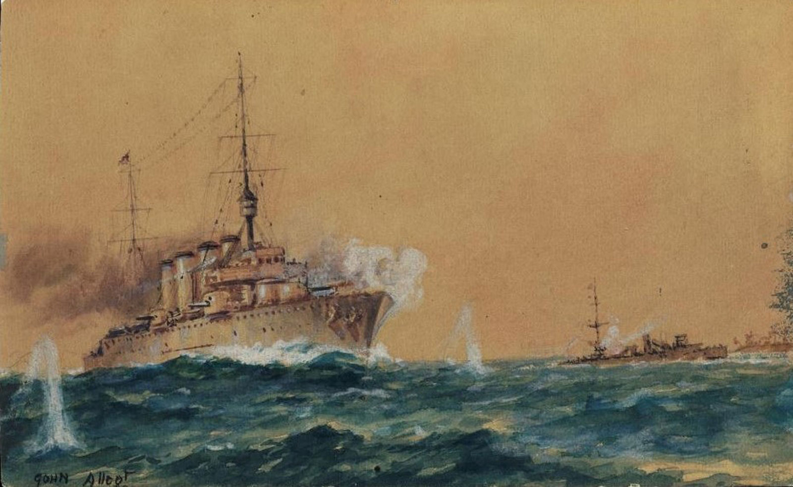 HMAS Sydney fighting the SMS Emden by John Allcot