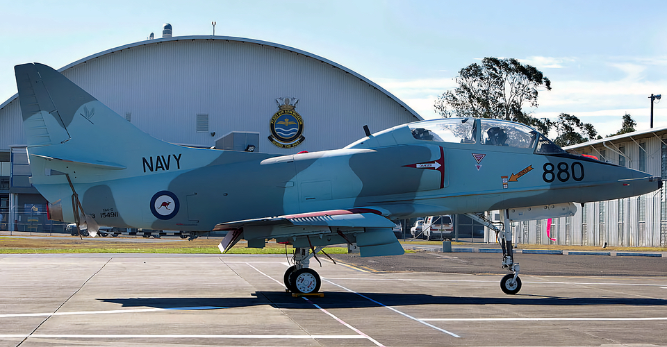 TA-4 Skyhawk awaits delivery to Fleet Air Arm Museum, HMAS Albatross.