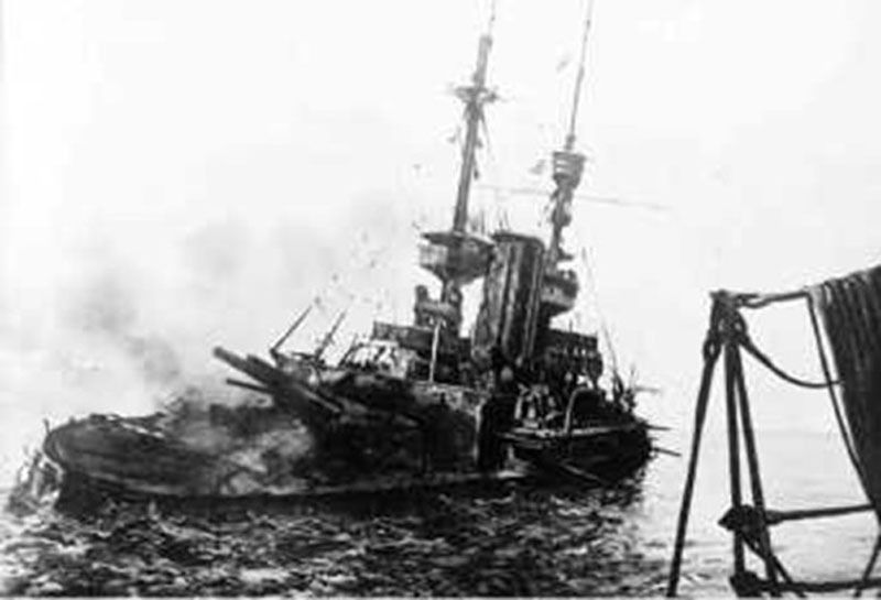 The abandoned HMS Irresistible