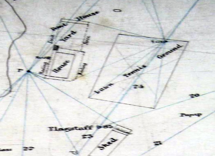 1880 Plan of centre of Garden Island showing Lawn Tennis Ground