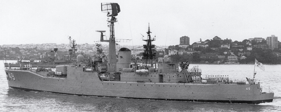4586. HMAS DERWENT 1961-1994. Feb 1976.GKA, SHF Coll.