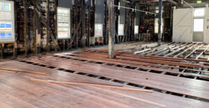 The Boatshed Museum replacing the beautiful flooring.