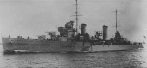HMAS SYDNEY II entering Port Melbourne 1938.