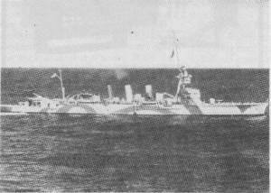 HMAS Adelaide (1922-1945) wearing her wartime camouflage