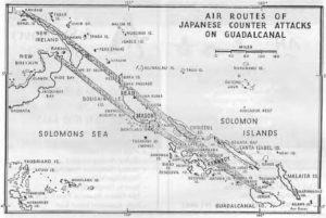 Map showing Japanese attach routes