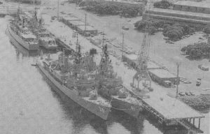 RAN destroyers alongside at Fleet Base West