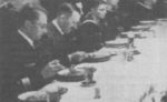 Hitler with Prien and his crew of U-47 at lunch in Berlin.
