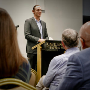 Anthony Burrows, Thales Australia speaking at NHSA Book Launch 5 November 2021