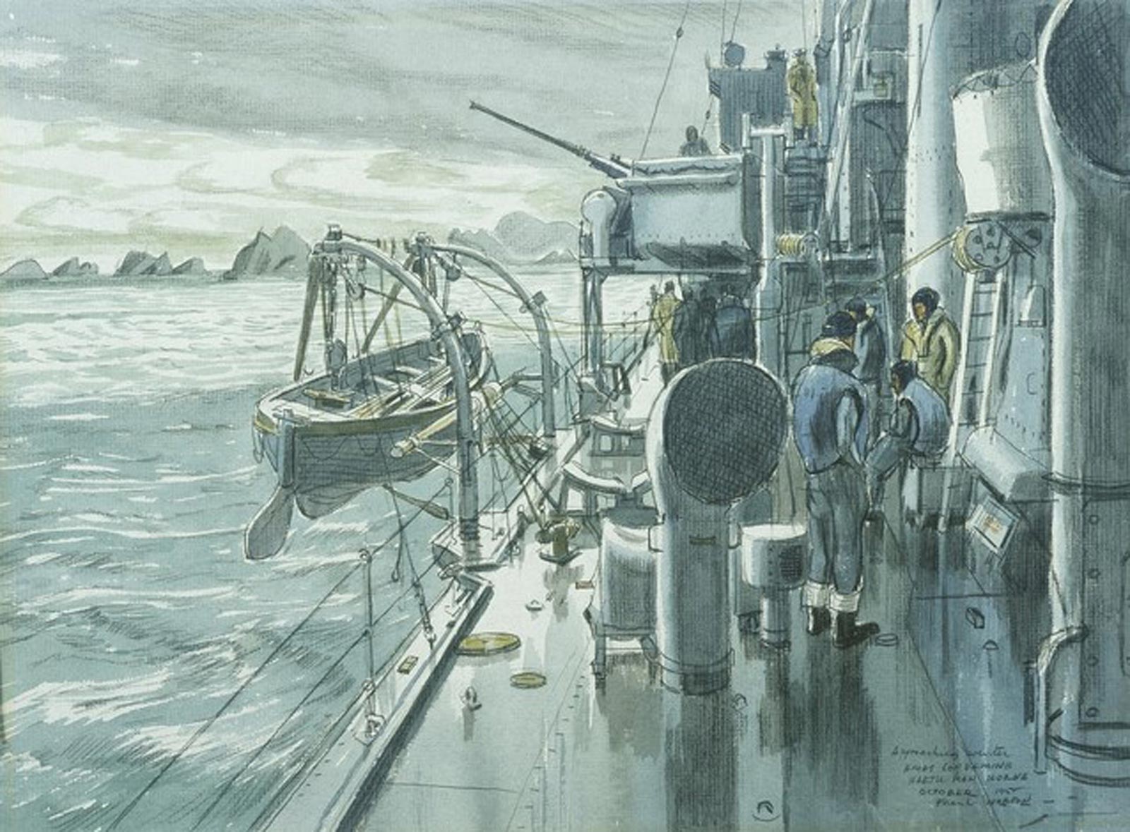 Approaching winter HMAS Condamine by Frank Norton