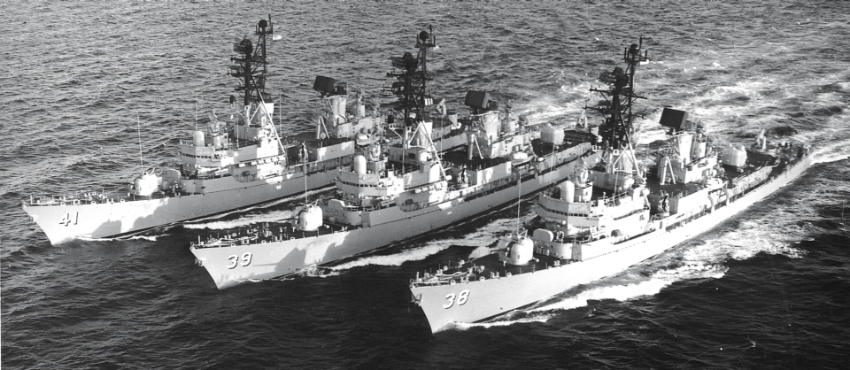 HMASs, BRISBANE, HOBART, PERTH, c. 1970.