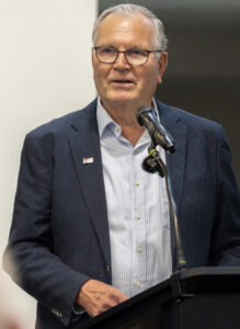 President of the Naval Historical Society, Captain David Michael RAN, addresses guests during the launch of the new Naval Historical Society website at the Castlereagh Boutique Hotel, Sydney.