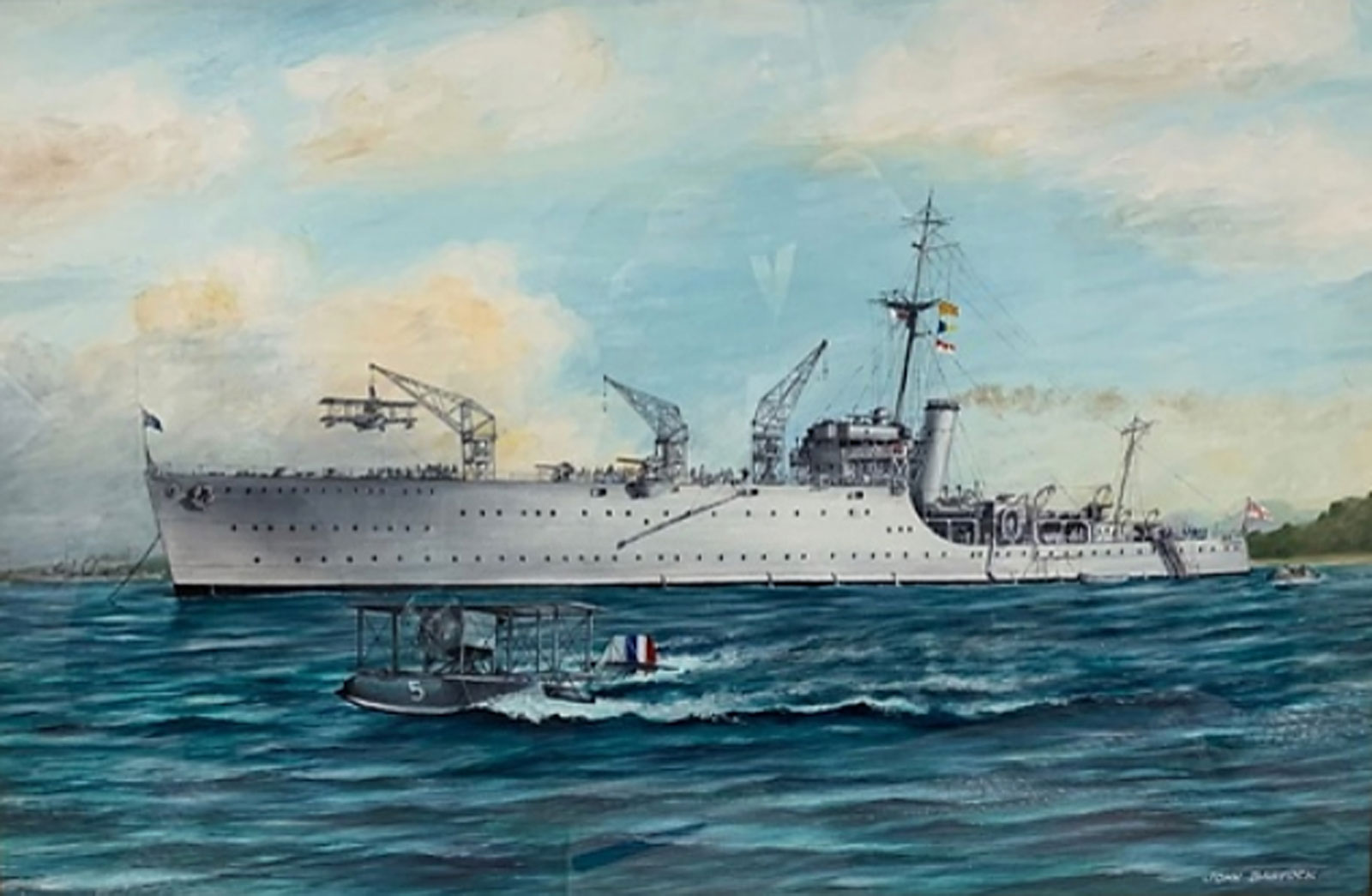 HMAS Albatross(l) c1928 by John Bastock