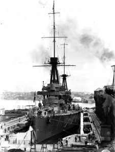 HMAS Australia in the Sutherland Dock in May 1914