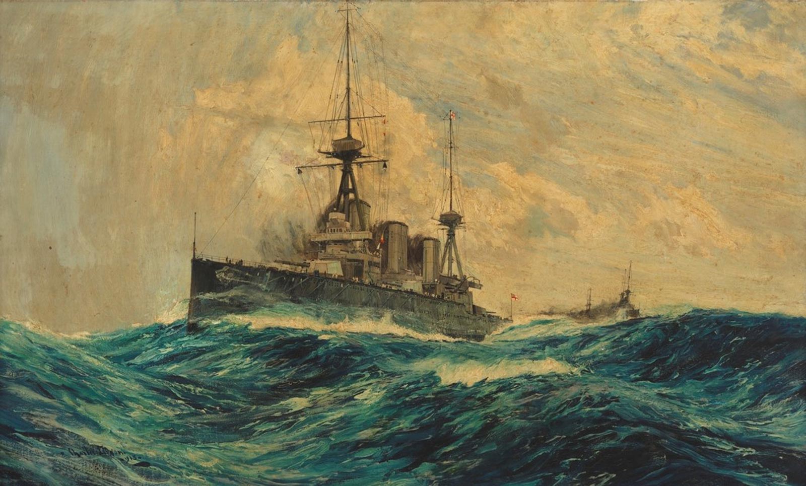 HMAS Australia (l) 1913 by Charles Dixon