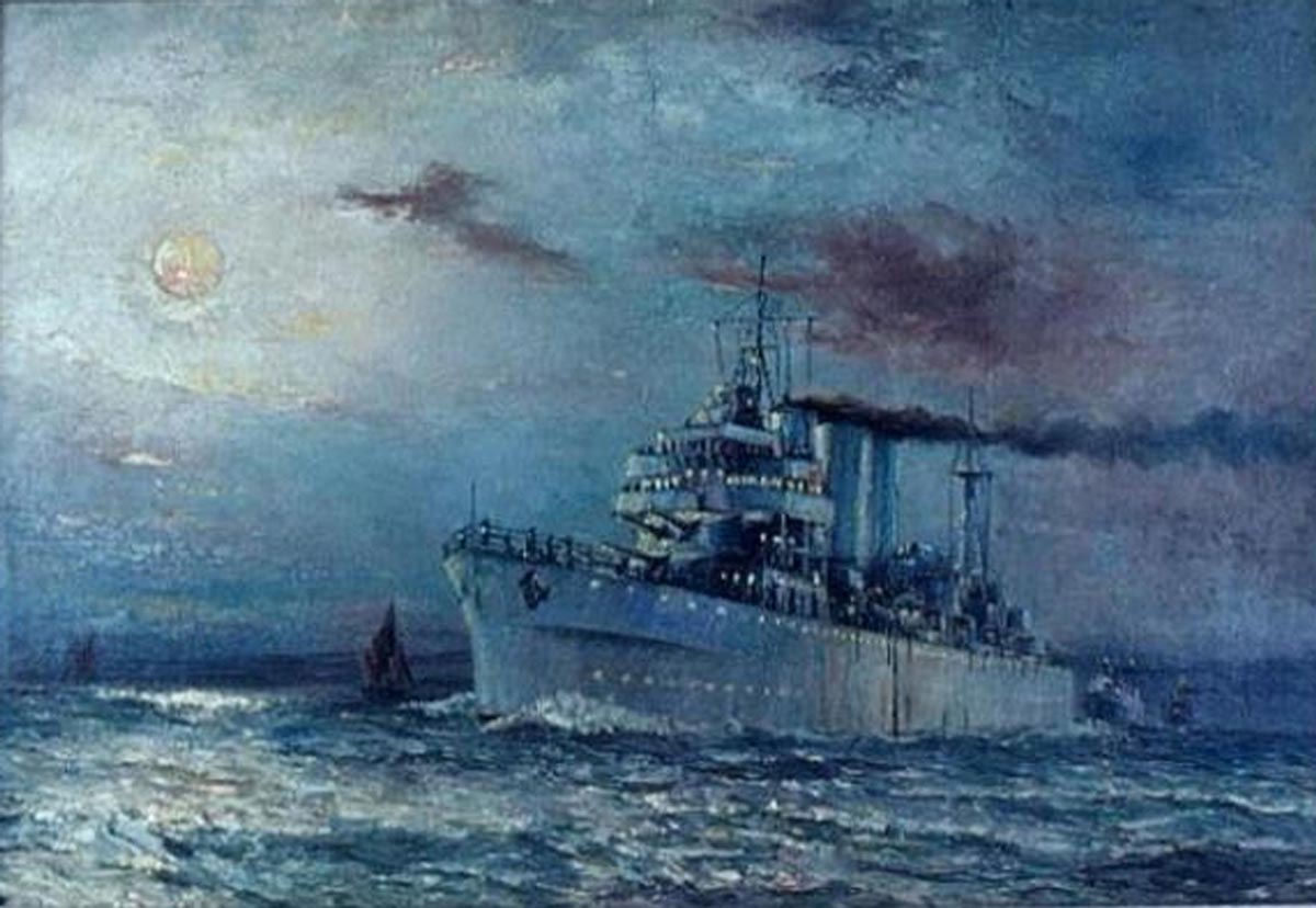 HMAS Australia (ll) by Harold Dalton-Hall