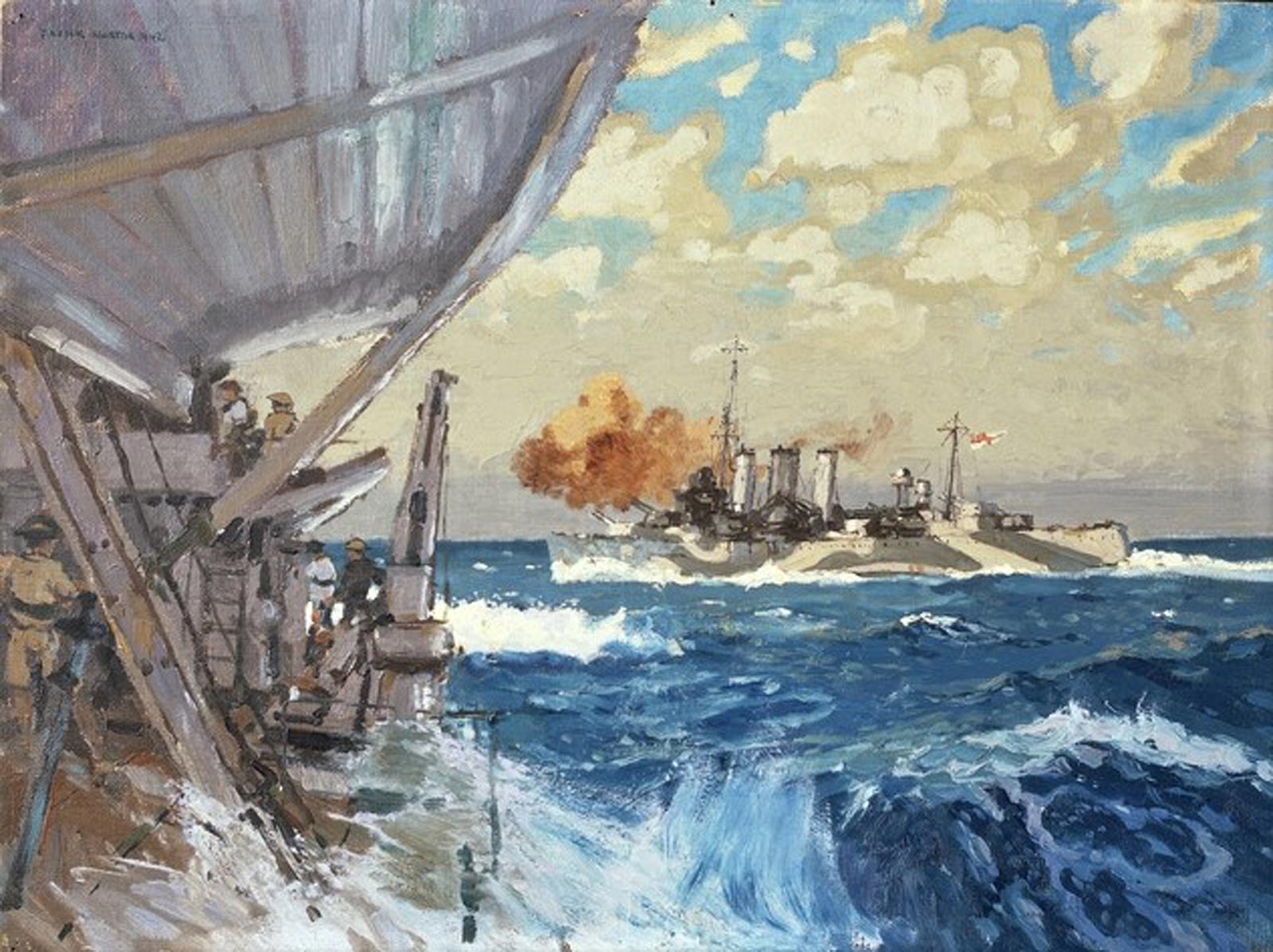 HMAS Australia (II) at Dakar by Frank Norton