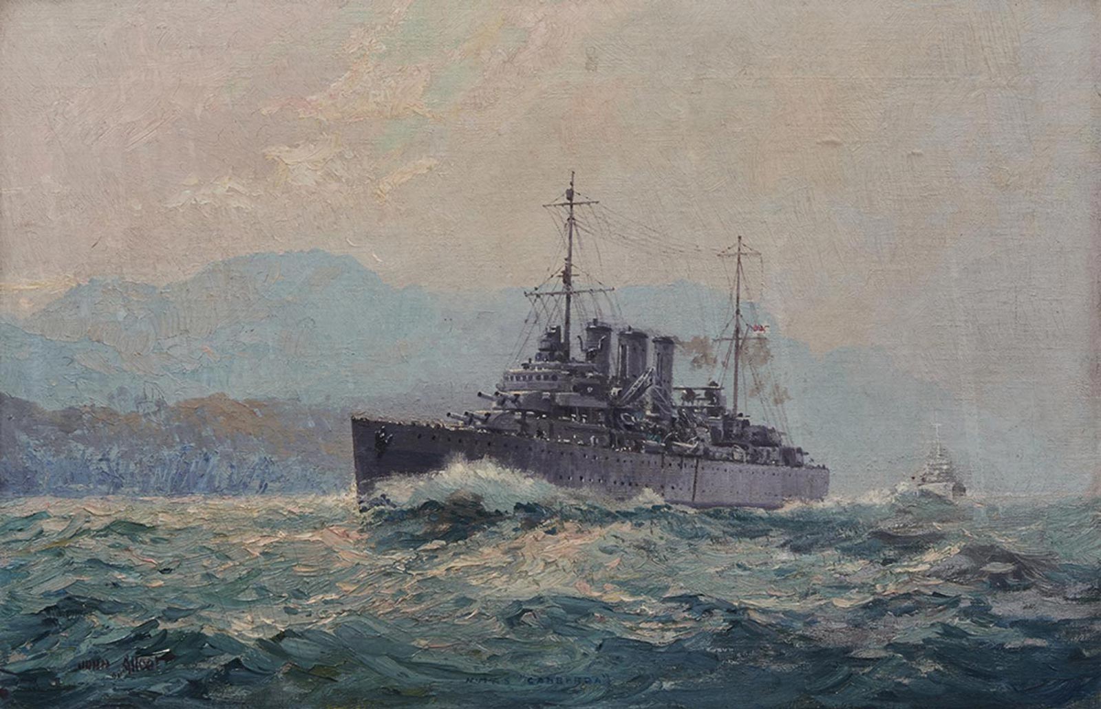 HMAS Canberra (l) by John Allcot