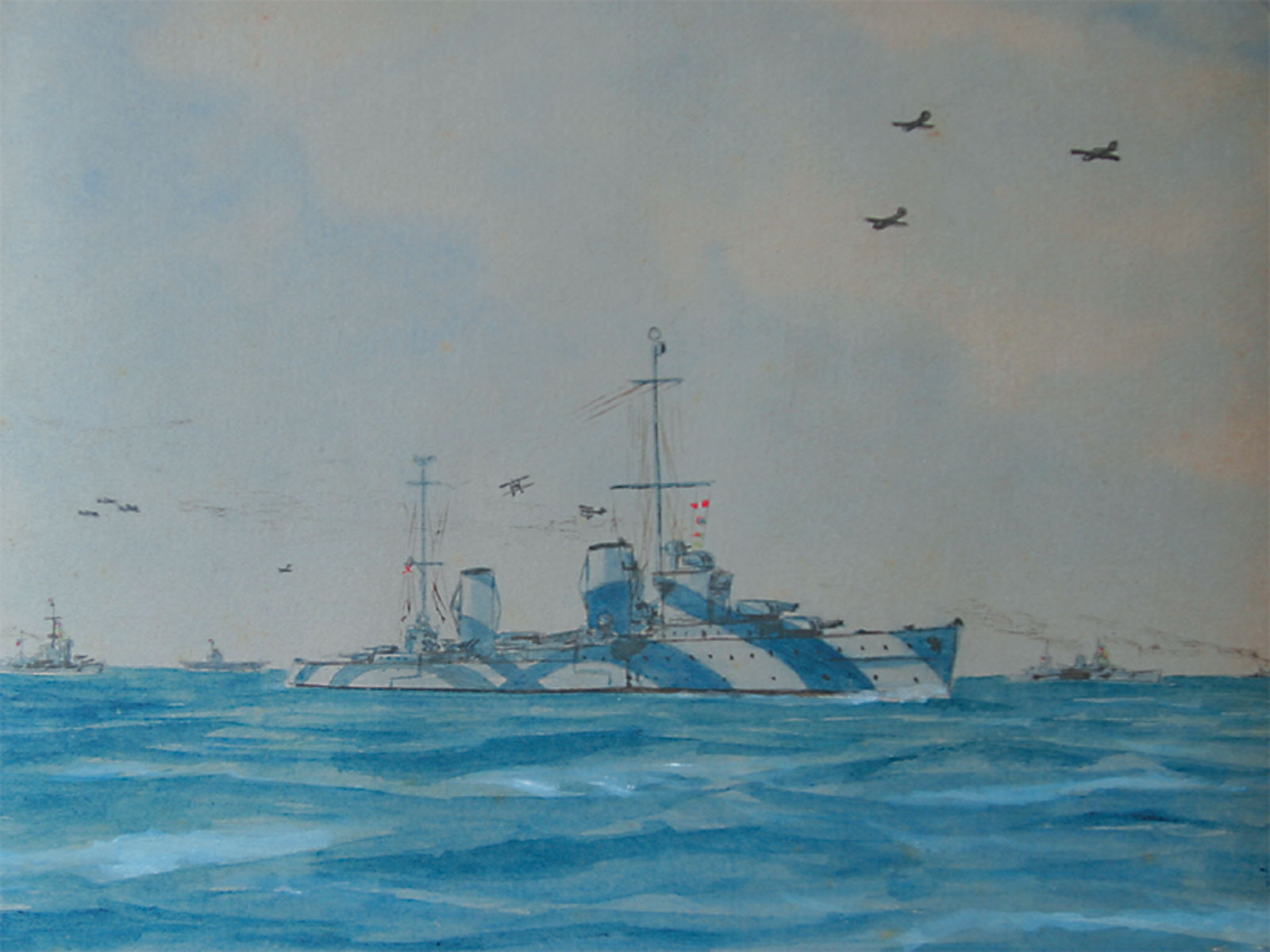 HMAS Perth with the battle squadron in the Mediterranean by Roy Norris