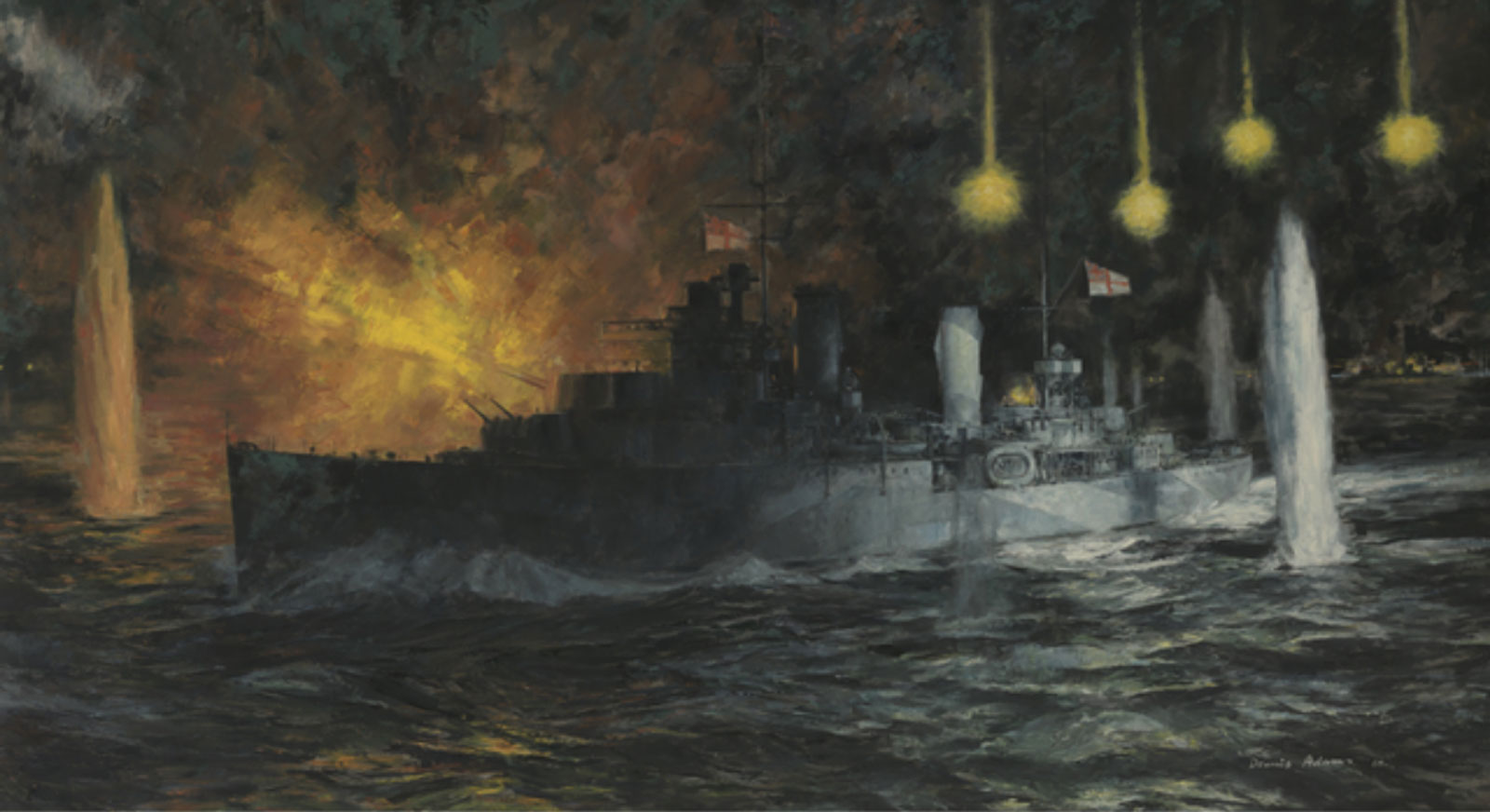 HMAS Perth in the Battle of Sunda Strait by Dennis Adams