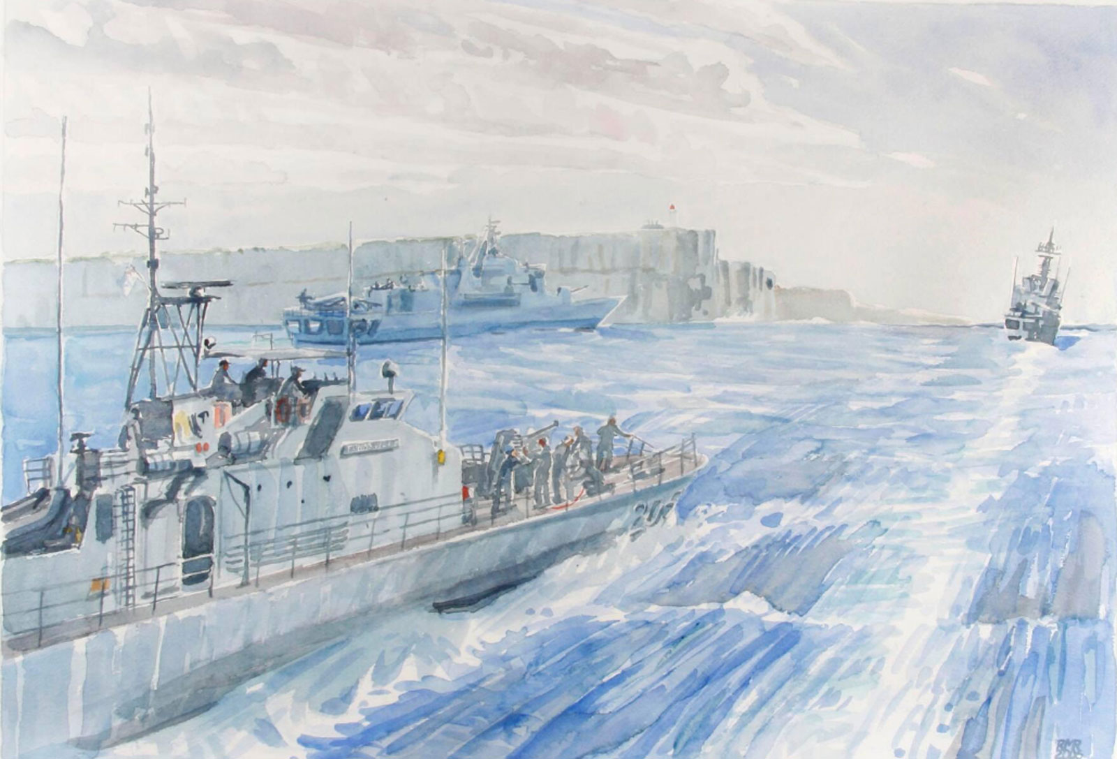 HMAS Townsville Leaving Jervis Bay During Operation Ocean Protector by Robert McRae