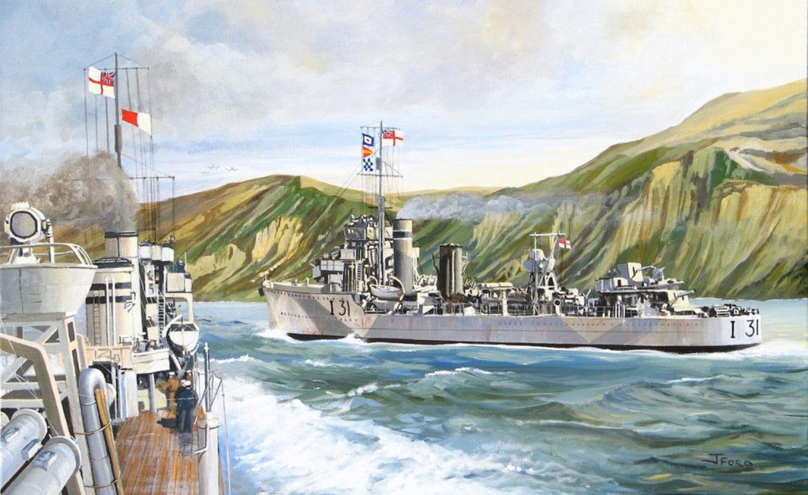 HMAS Voyager off Crete 1942 by John Ford