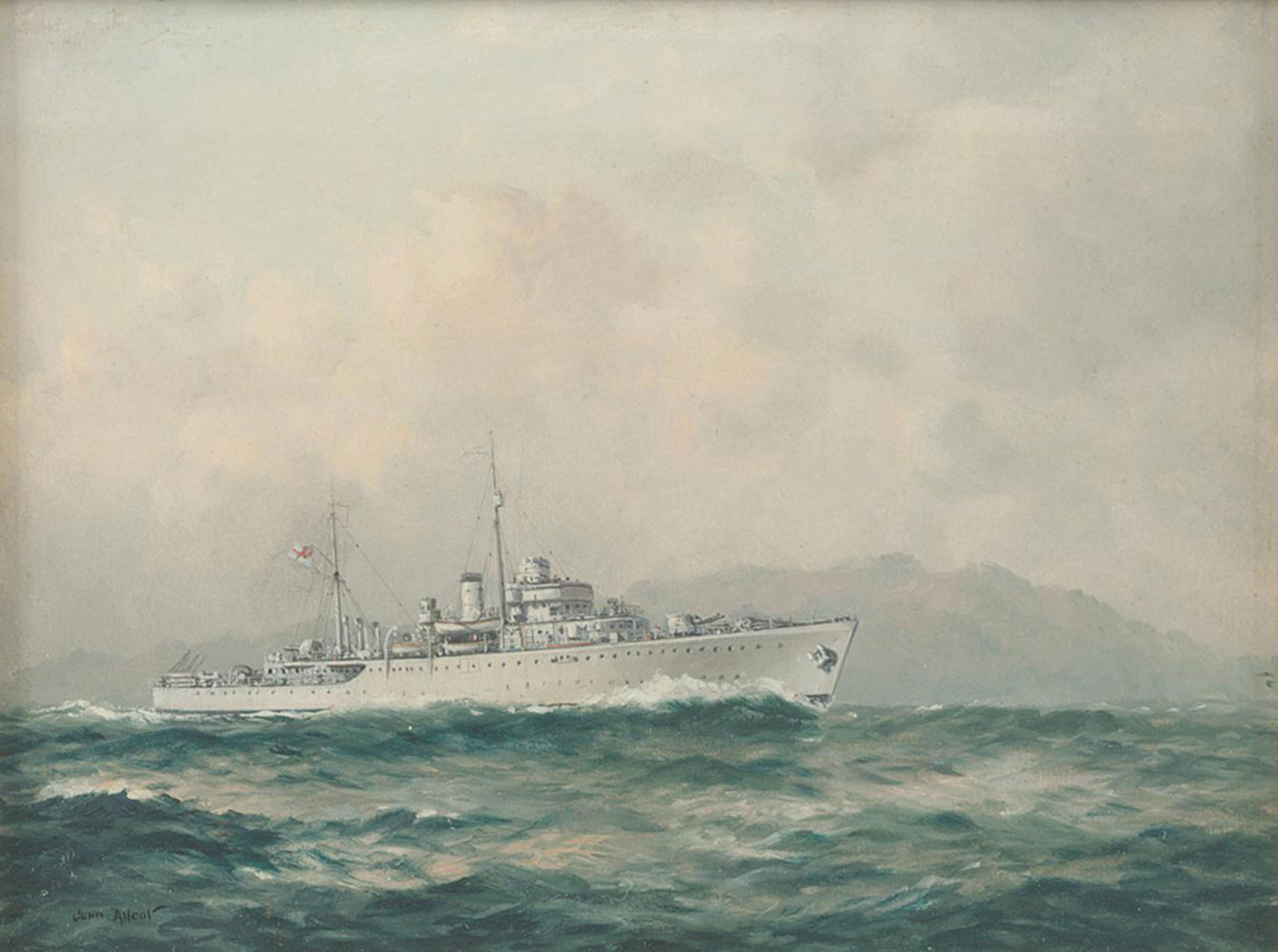 HMAS Warrego off the Coast by John Allcot