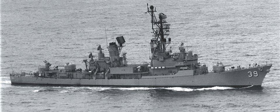 HOBART HMAS, 1965, inbound August 1983. SHF Coll.