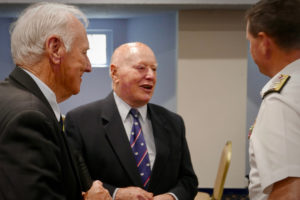 Max Sulman, John Smith and Rear Admiral Mark Hammond talking at NHSA Book Launch 5 November 2021