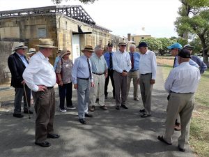 Members touring Convict Precint of Cockatoo Island duirng tour led by VP John Jeremy 22 Feb 2018