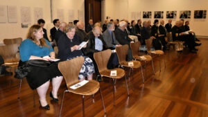Guests at the book launch of 'Safe to Dive' at the ANZAC Memorial, Sydney
