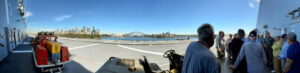 NHSA Visit to HMAS Adelaide - 16th. March 2023 - Panorama from Flight Deck - Mark Lee photograpger