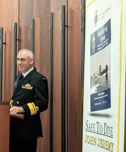 RADM Chris Smith at the book launch of 'Safe to Dive' at the ANZAC Memorial Sydney