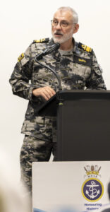 Commander Australian Fleet, Rear Admiral Christopher Smith, AM, CSM, RAN launches the new website for the Naval Historical Society at the Castlereagh Boutique Hotel, Sydney.