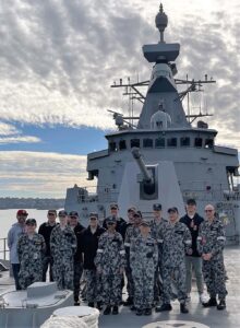 TS Nepean NRC members on HMNZS Te Mana 29 July 2023