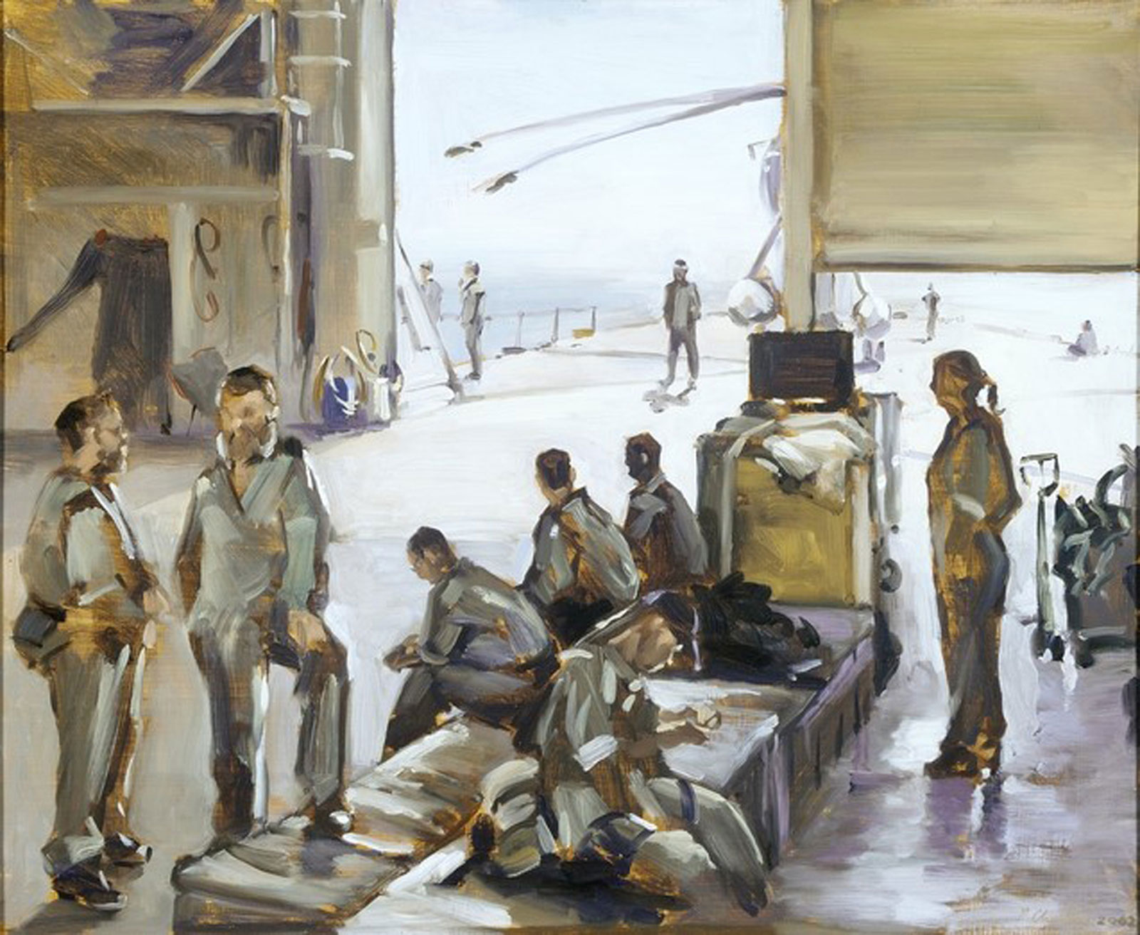 The hangar, HMAS Kanimbla by Peter Churcher