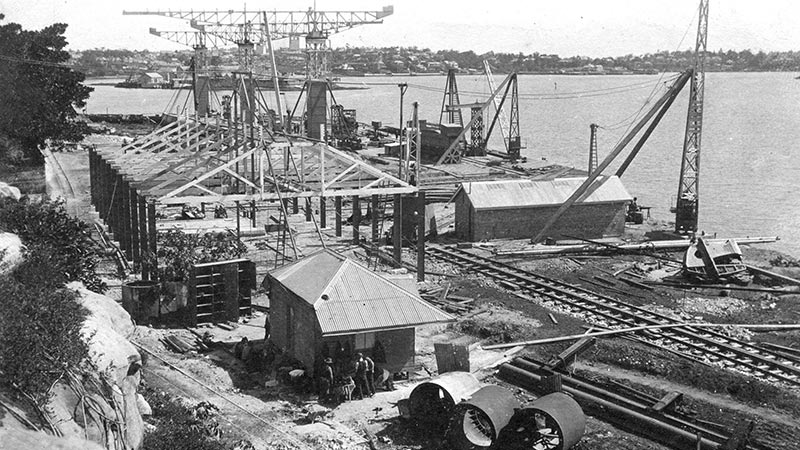 The northern shipyard under construction in late 1912