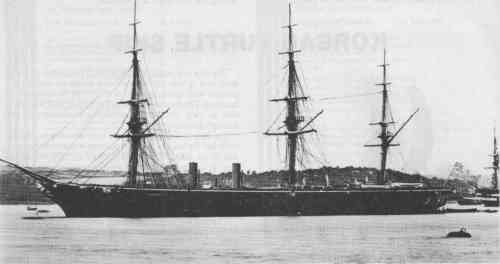 HMS WARRIOR at Plymouth in 1863